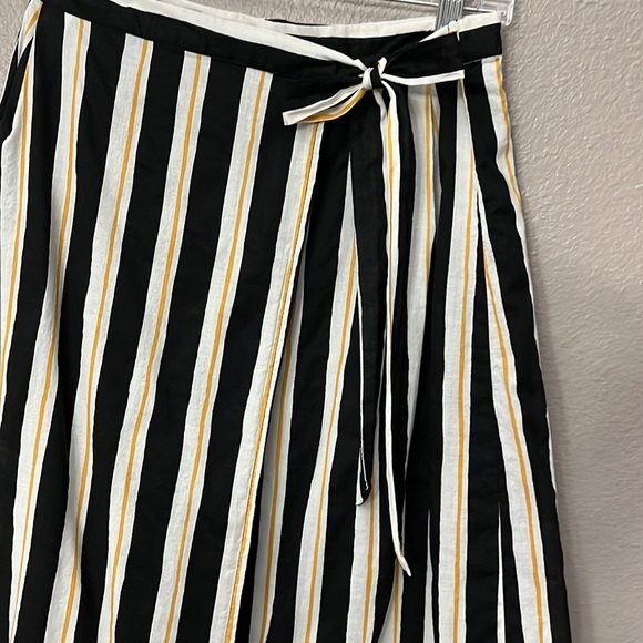 Who What Wear True Wrap Skirt striped Black/White/yellow Size 4 - Picture 6 of 15